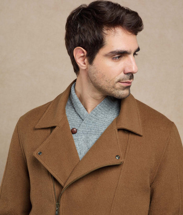 Bikie Men´s Jacket - toasted coconut — toasted coconut baby alpaca by Sol Alpaca