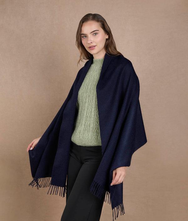 Brushed Shawl - Total Eclipse — total eclipse baby alpaca by Sol Alpaca