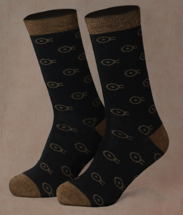 El Rebaño Men's Socks — Brunette Brown And Black — brunette brown and black baby alpaca by Sol Alpaca