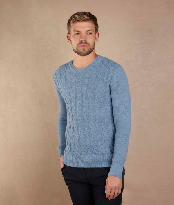 Grayish Blue Sweater — grayish blue alpaca by Sol Alpaca