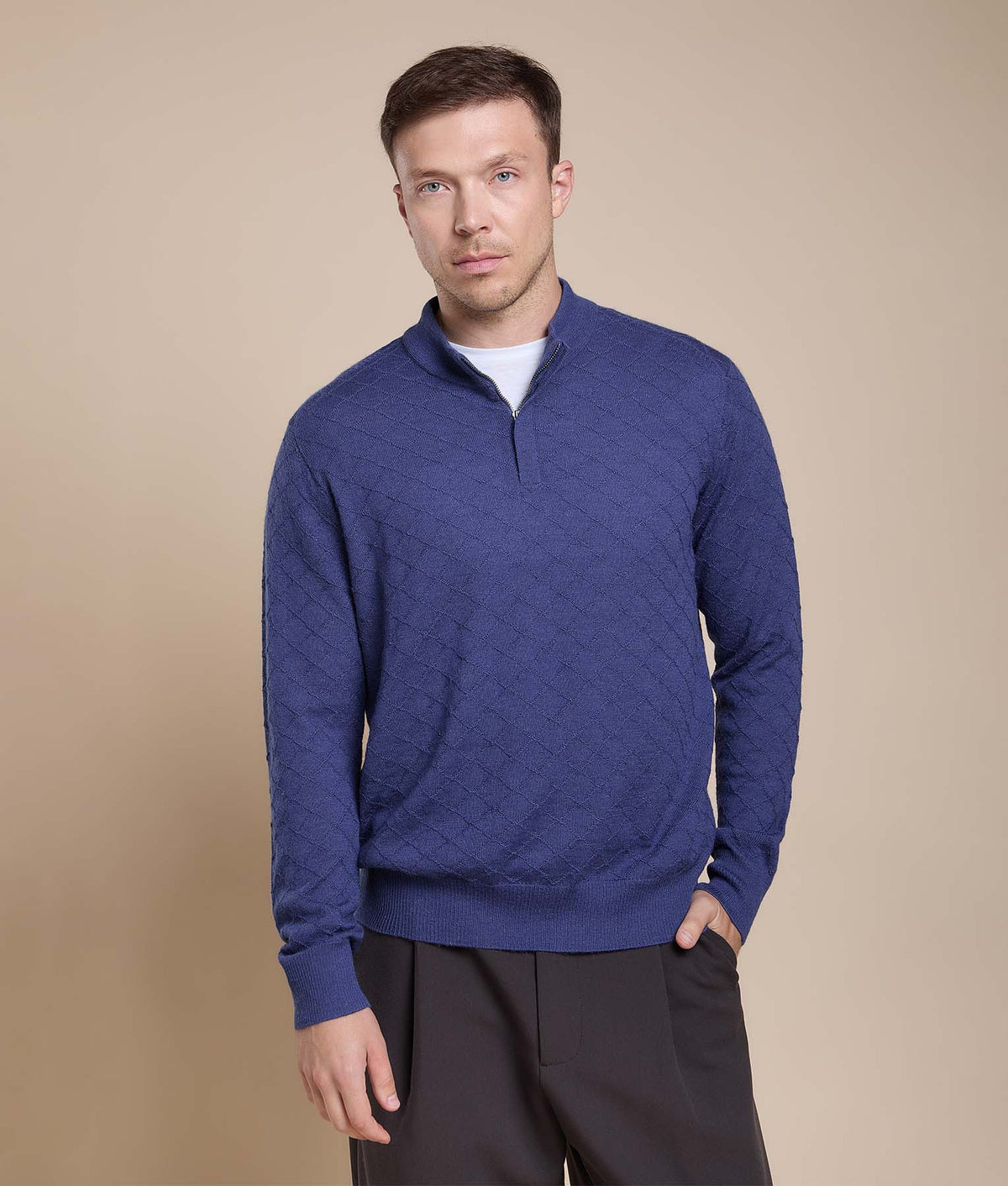 Rhombus High-Neck Sweater