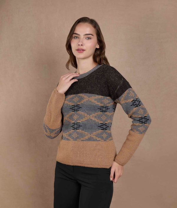 Black Diamond Sweater — multicolor alpaca by Sol Alpaca