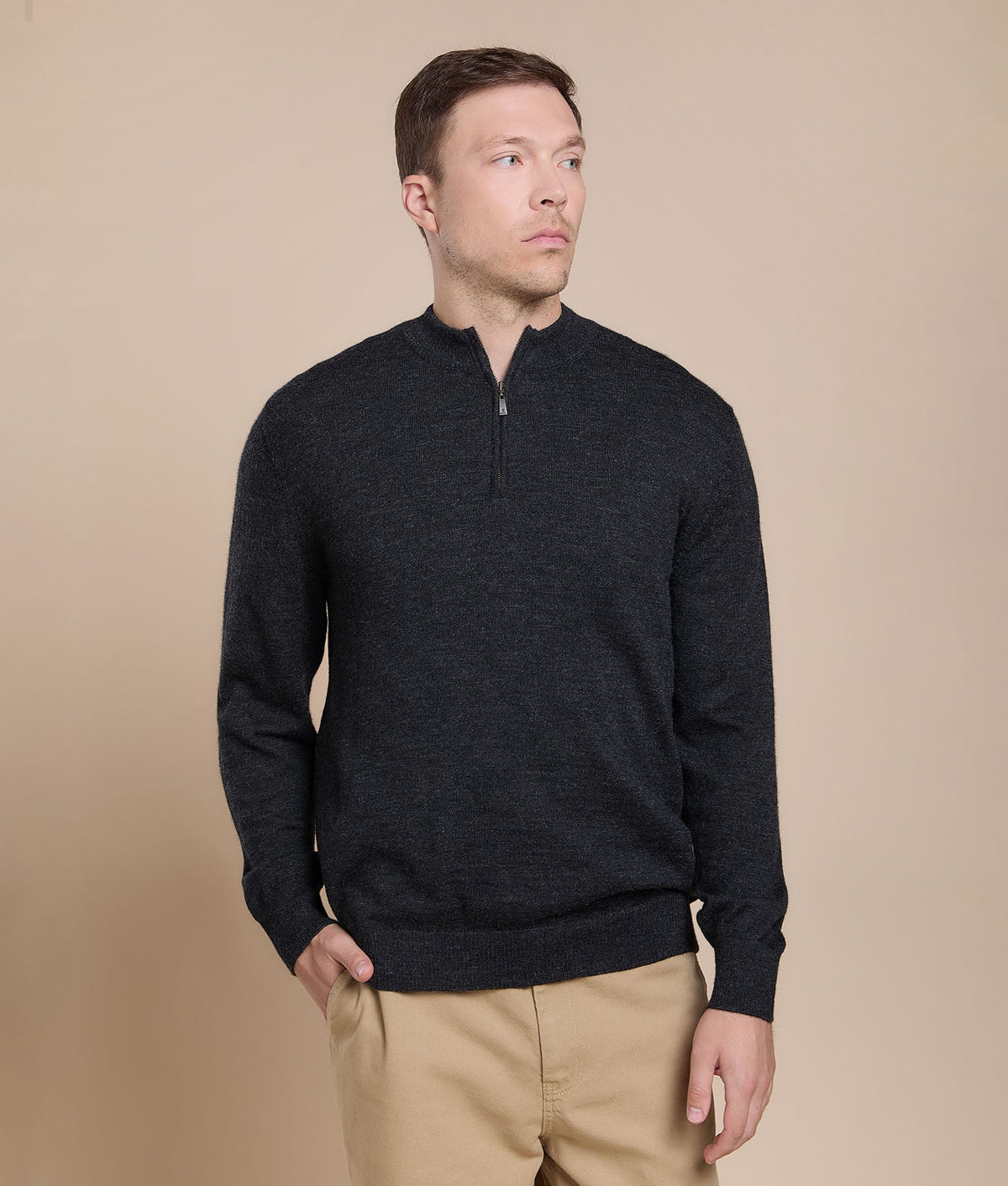 Basic High-Neck Jersey Sweater