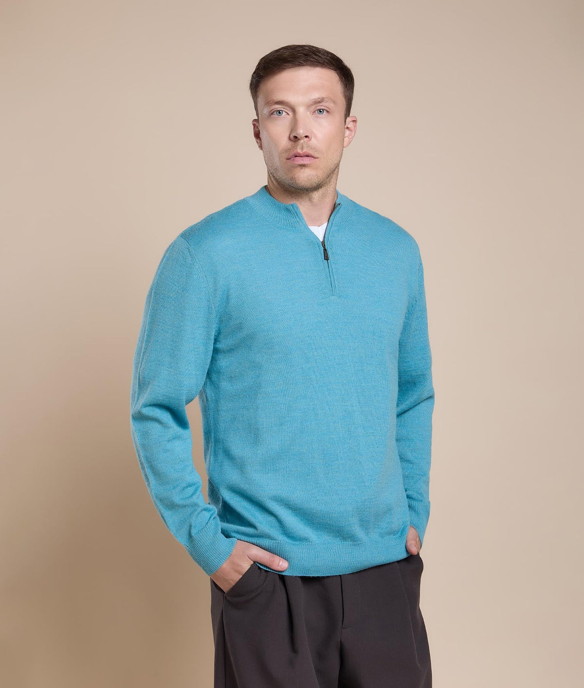 Basic High-Neck Jersey Sweater