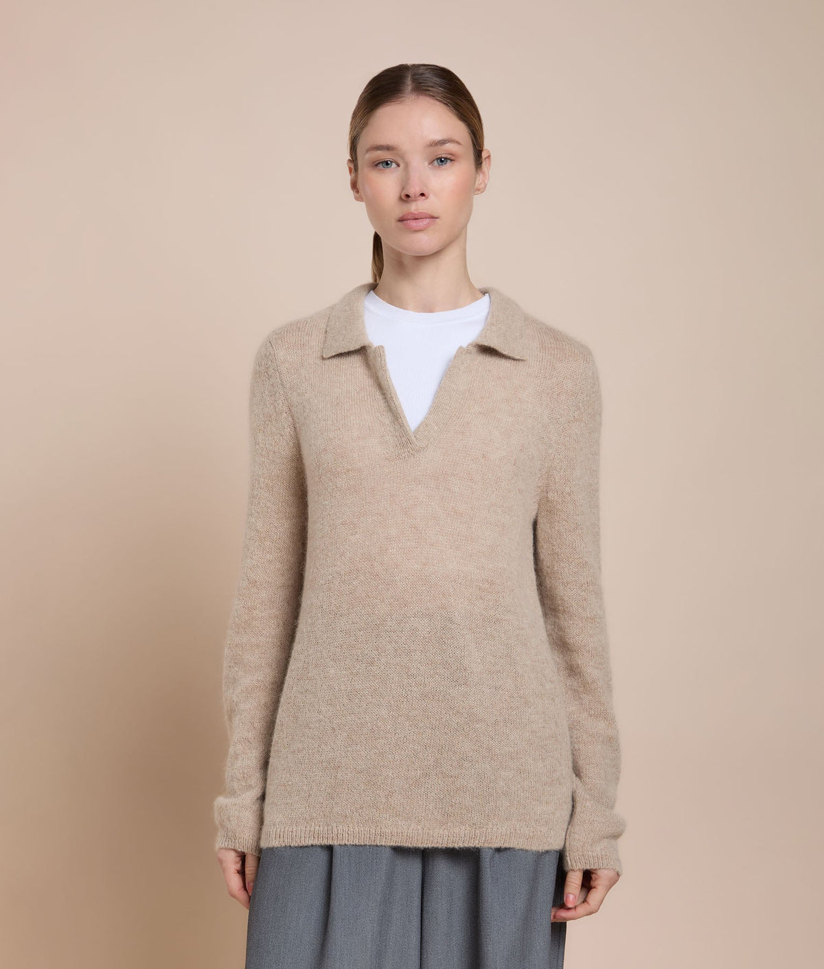 High-Neck Jersey Sweater