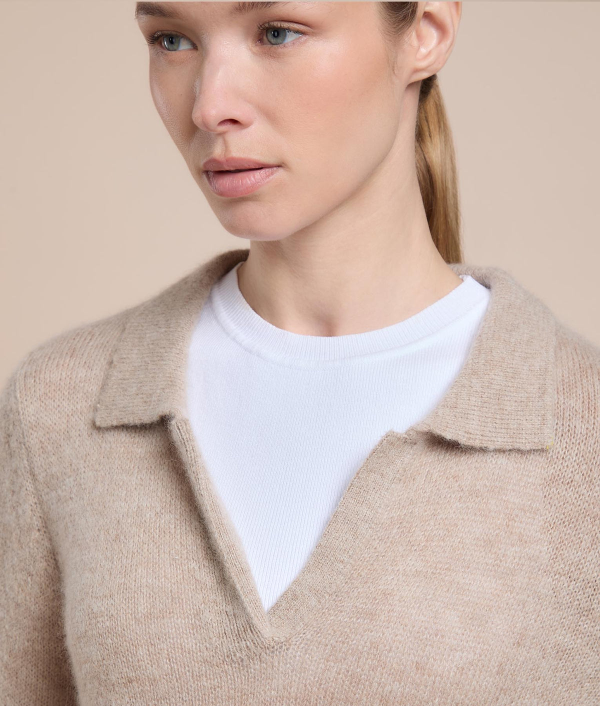 High-Neck Jersey Sweater
