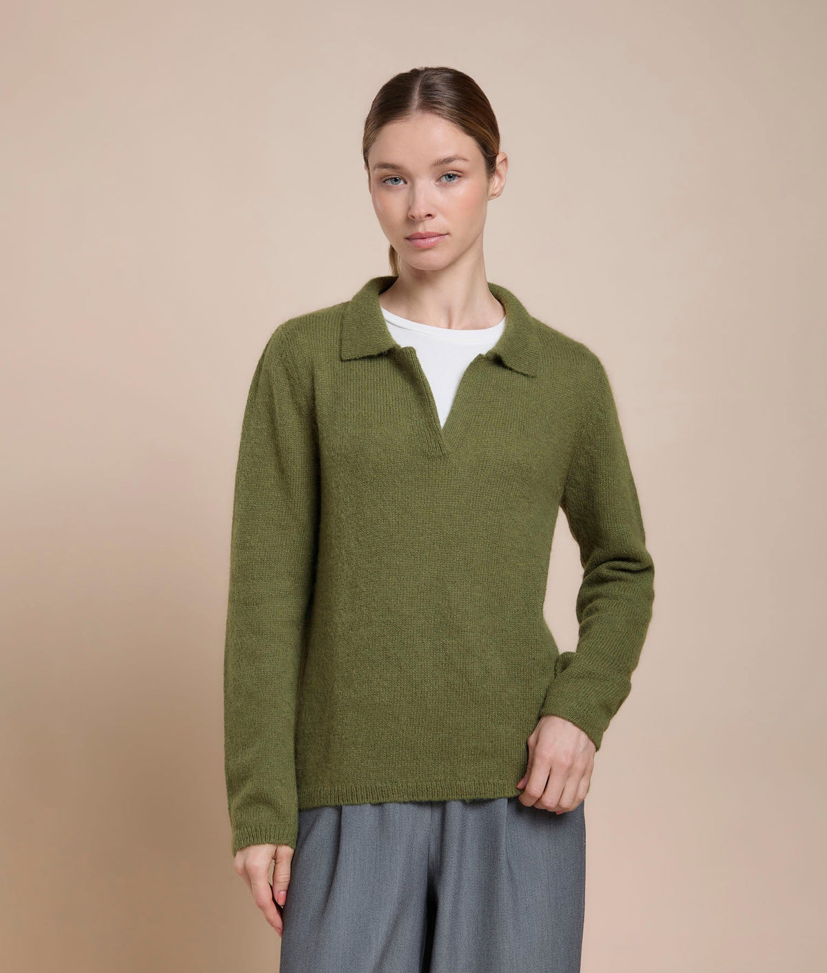 High-Neck Jersey Sweater