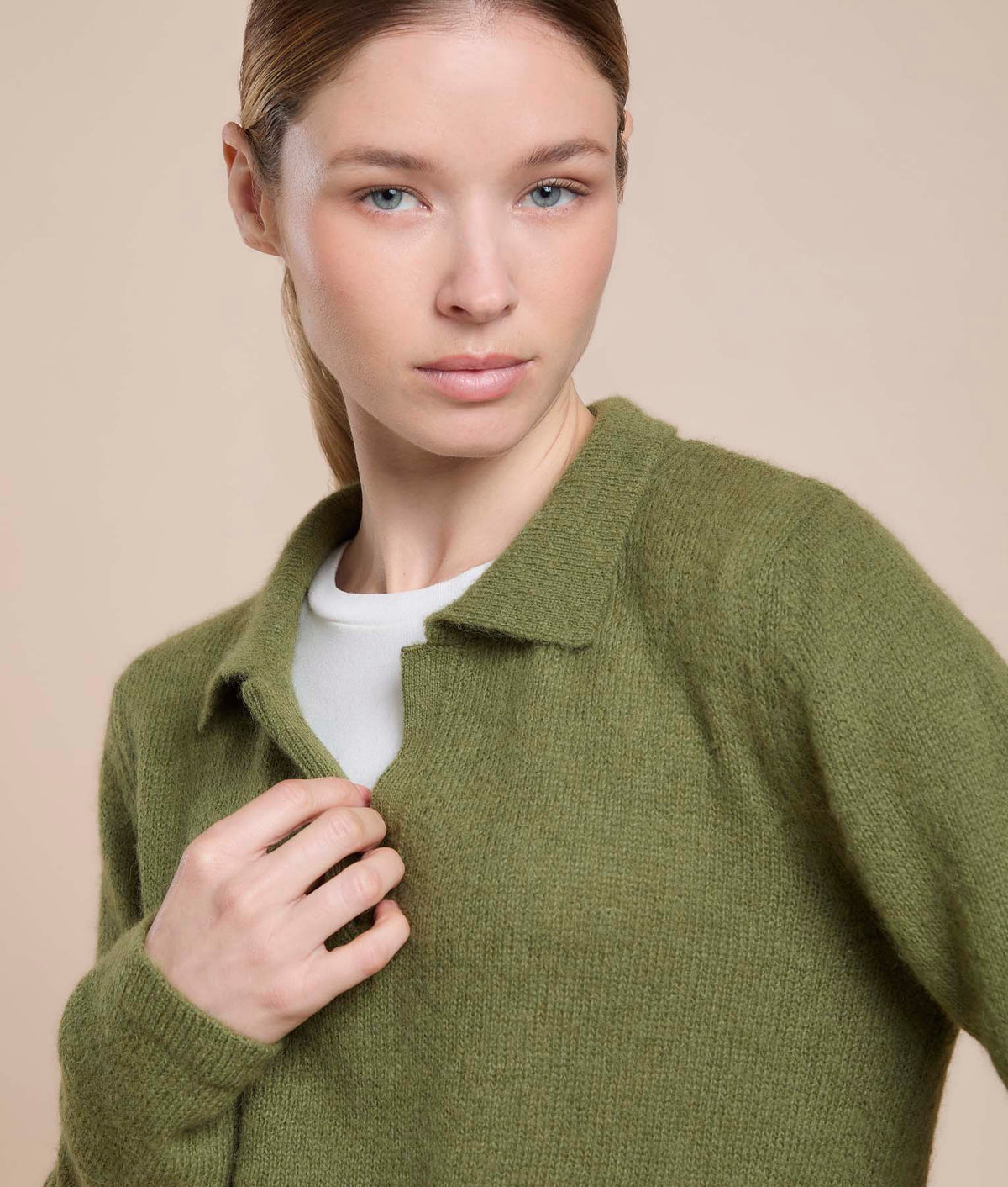 High-Neck Jersey Sweater