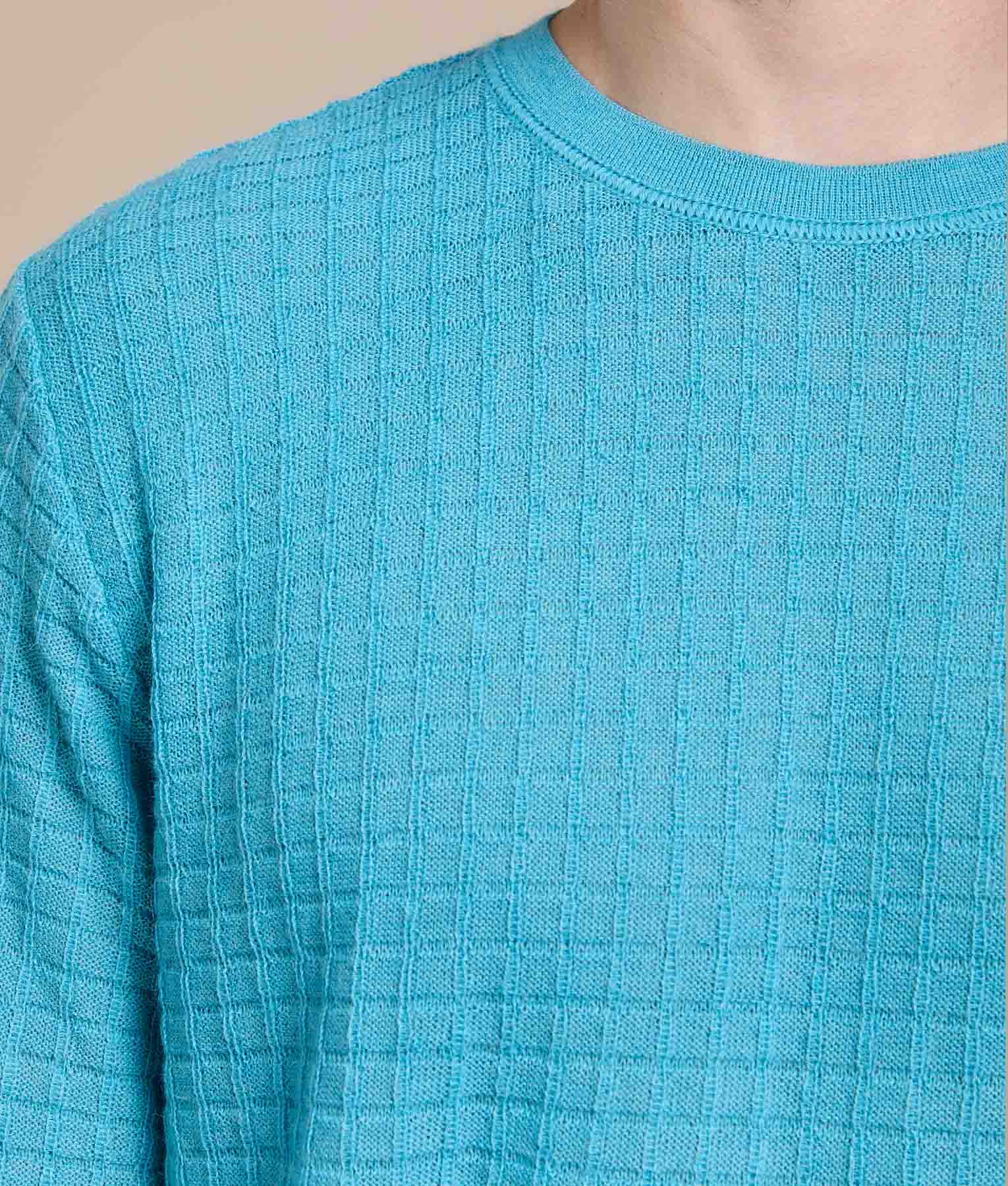 Cross-Rib Crew Neck Pullover