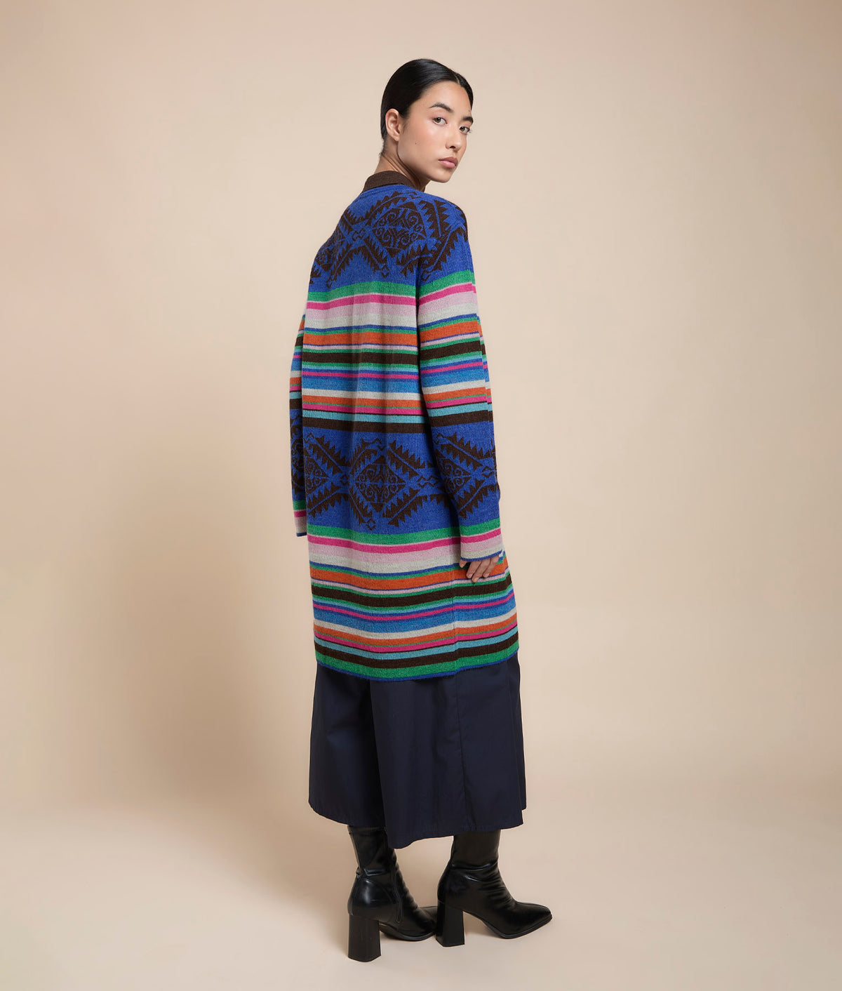 Reversible Long Jacquard Coat