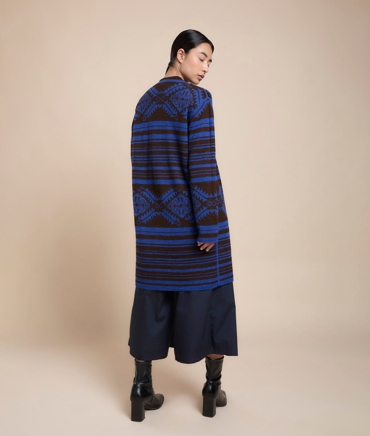 Reversible Long Jacquard Coat