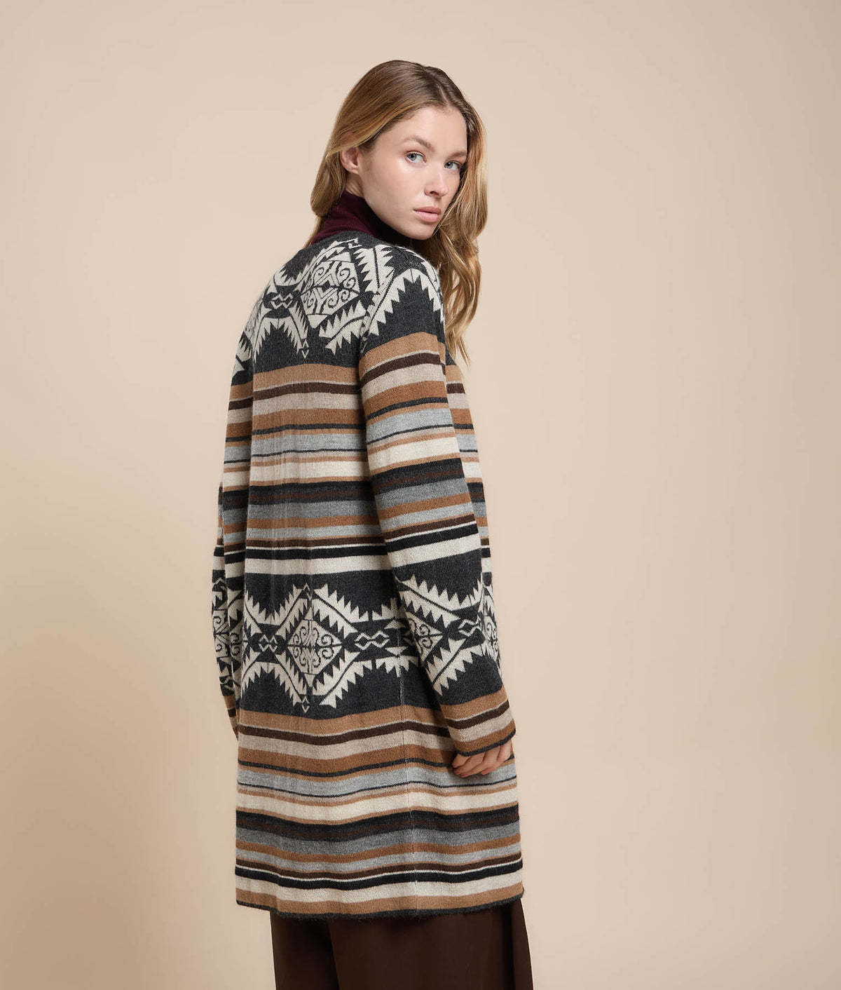 Reversible Long Jacquard Coat