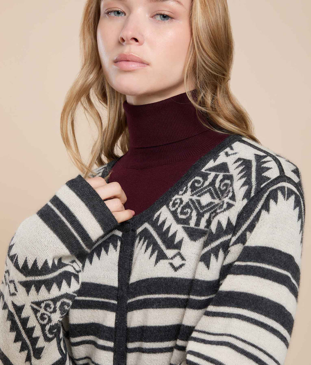 Reversible Long Jacquard Coat