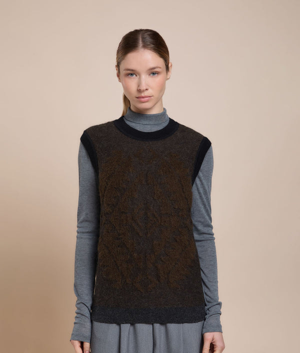 Simplified Vest — Black — black baby alpaca by Sol Alpaca