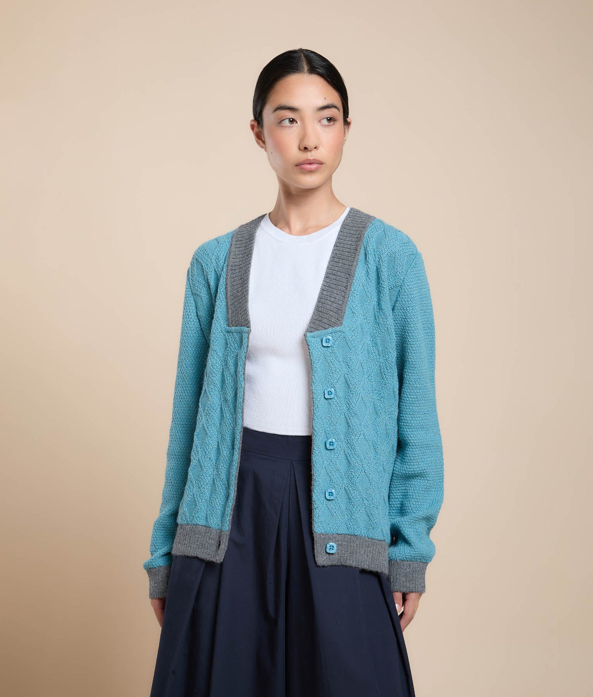 V-Neck Sand Cocos Cardigan