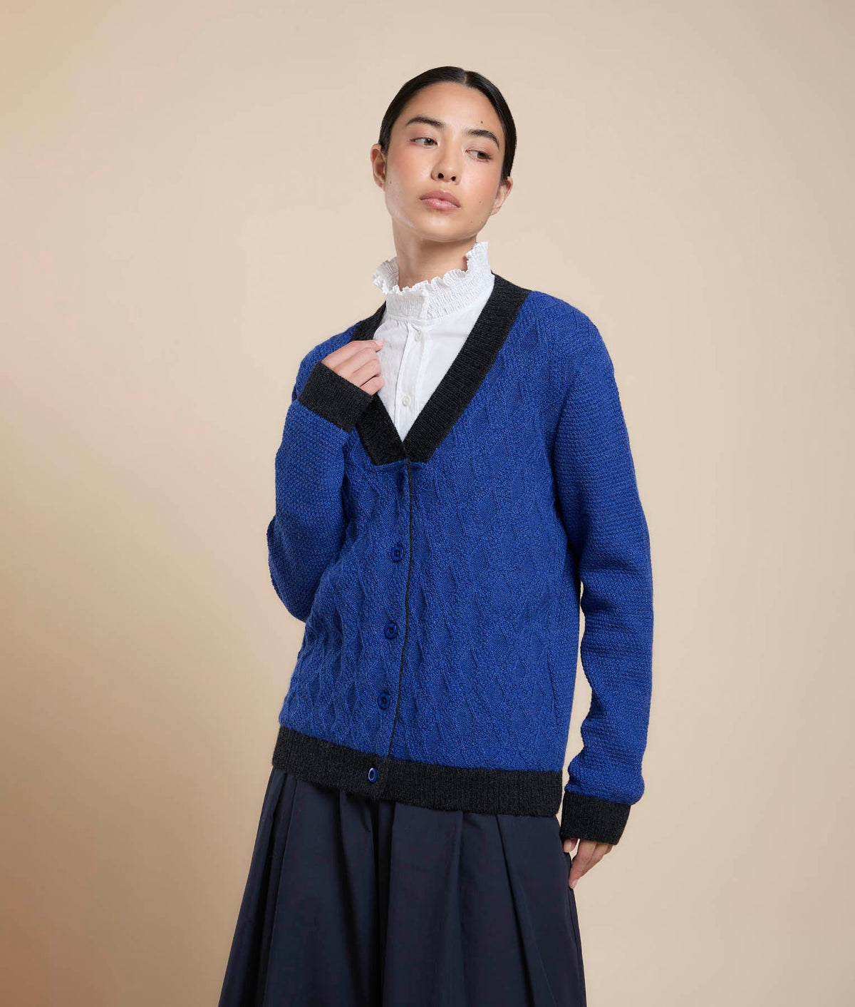 V-Neck Sand Cocos Cardigan