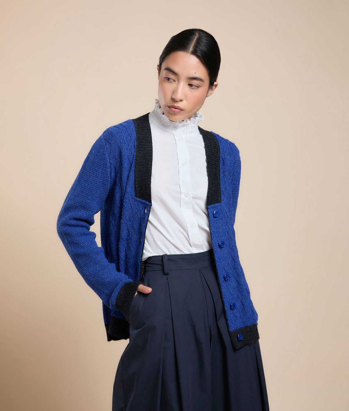 V-Neck Sand Cocos Cardigan