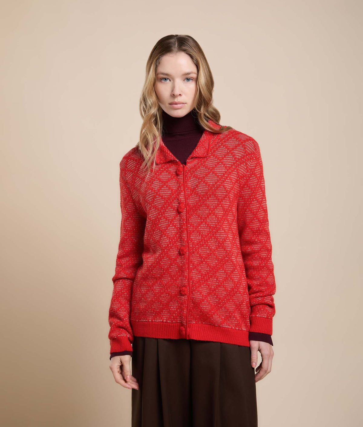 Short Textured Jersey Cardigan