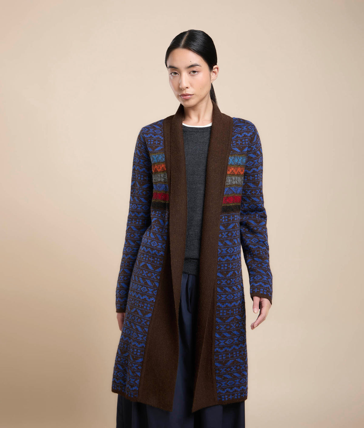 Long Heart Jacquard Coat