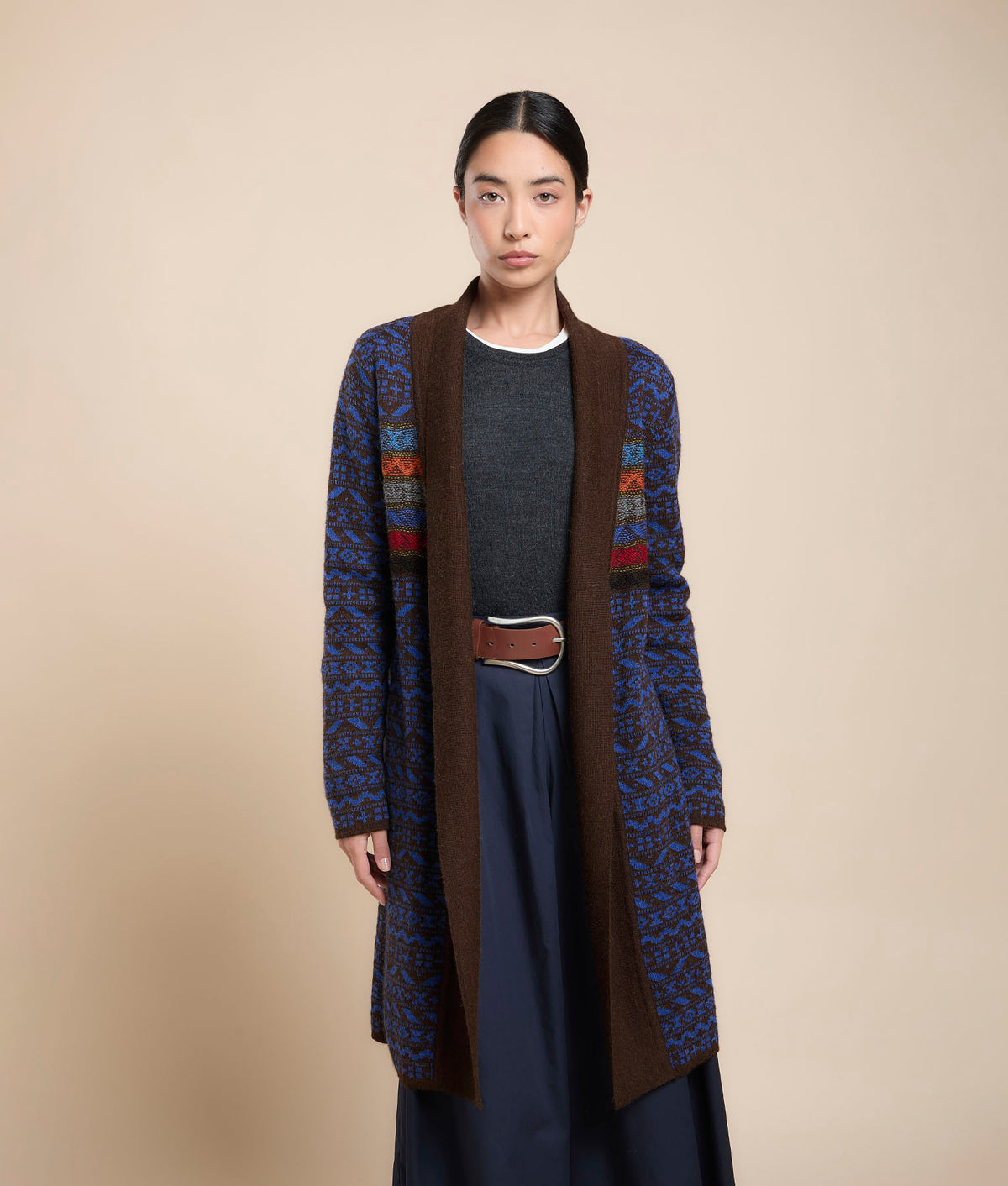 Long Heart Jacquard Coat