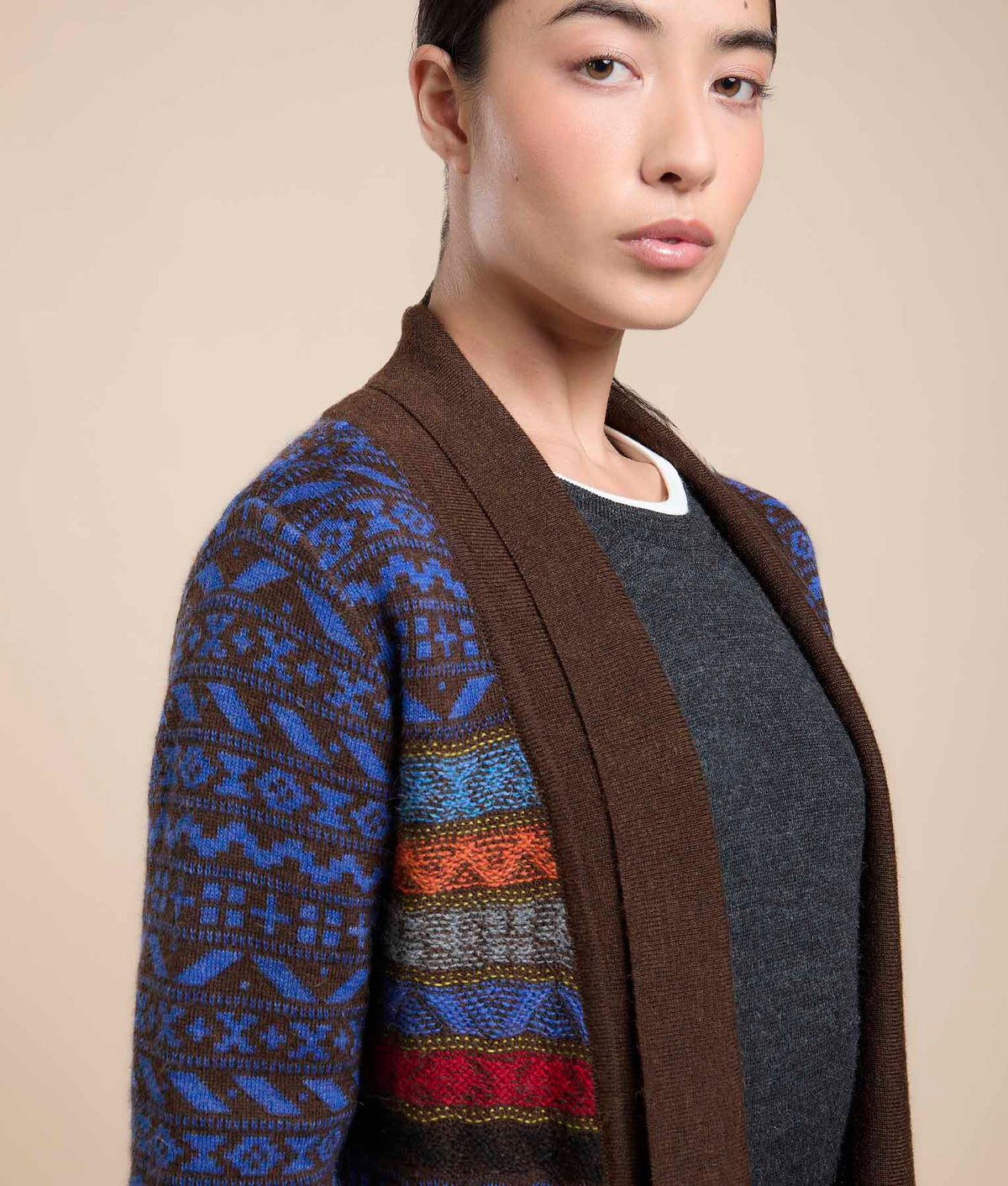 Long Heart Jacquard Coat