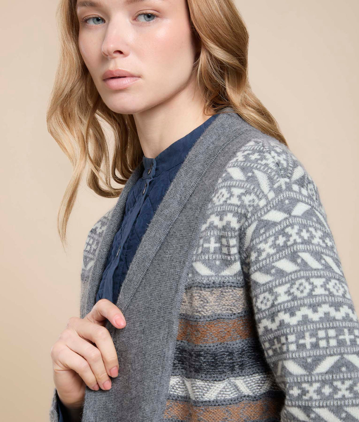 Long Heart Jacquard Coat