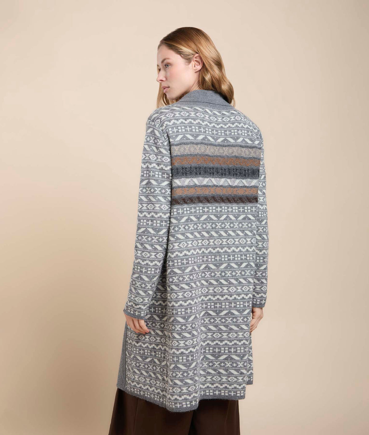 Long Heart Jacquard Coat