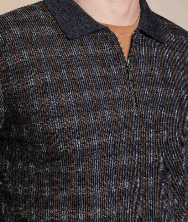 Sparkle Jacquard Sweater — Black Oyster — black oyster baby alpaca by Sol Alpaca