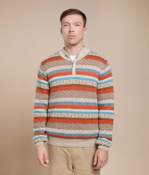 Andean Lines Jacquard Sweater — Burnt Orange — burnt orange baby alpaca by Sol Alpaca
