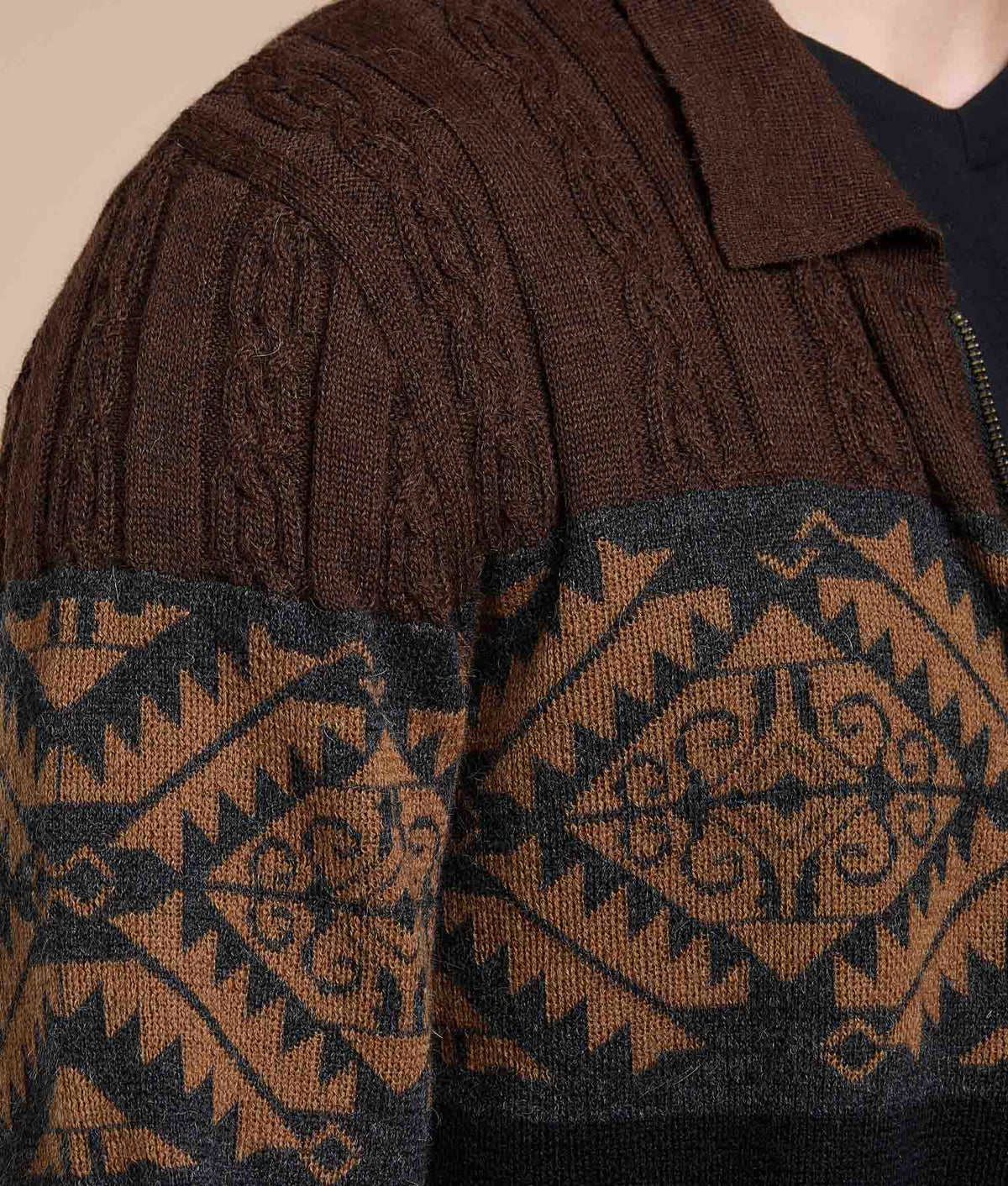 Geometric Jacquard Cardigan