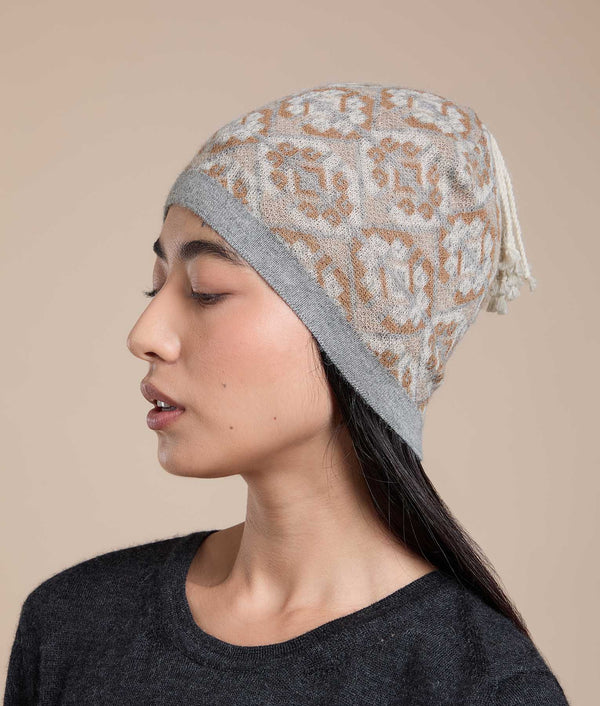 Vitrales Beanie — Natural Gray — natural gray alpaca by Sol Alpaca