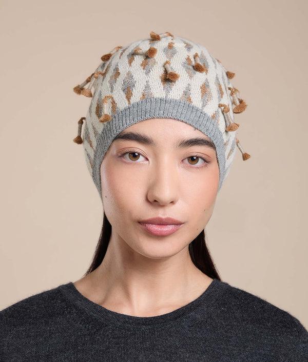 Embellished Beanie — Earth Tone — earth tone baby alpaca by Sol Alpaca