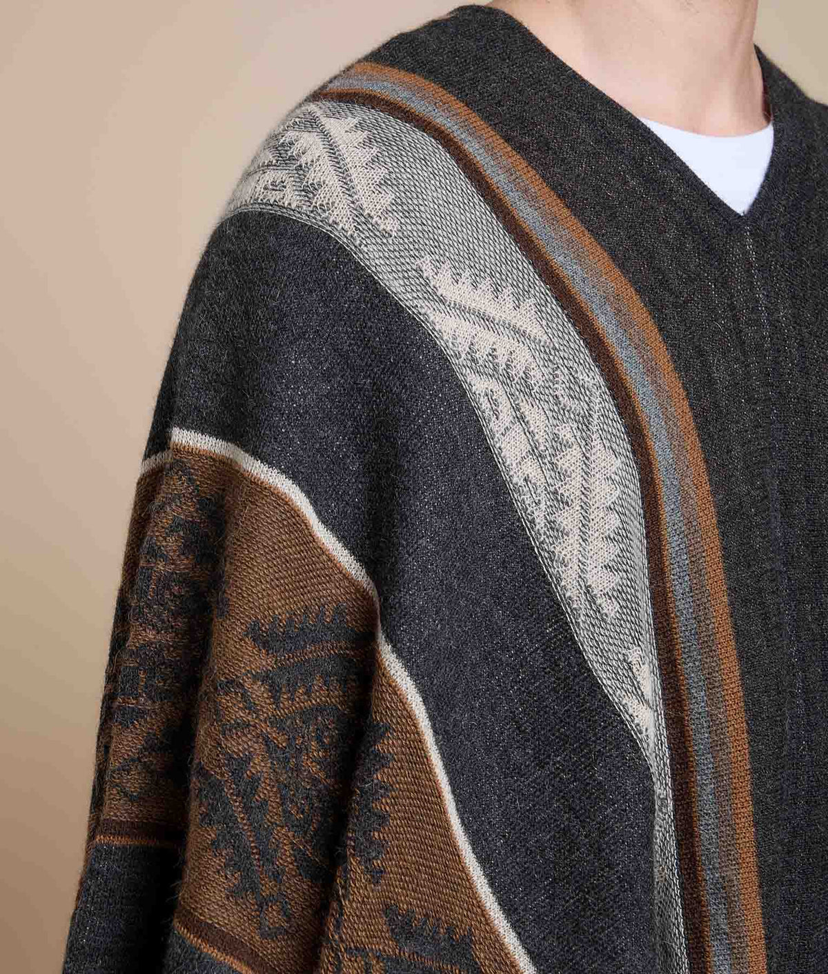 Men's Jacquard Poncho