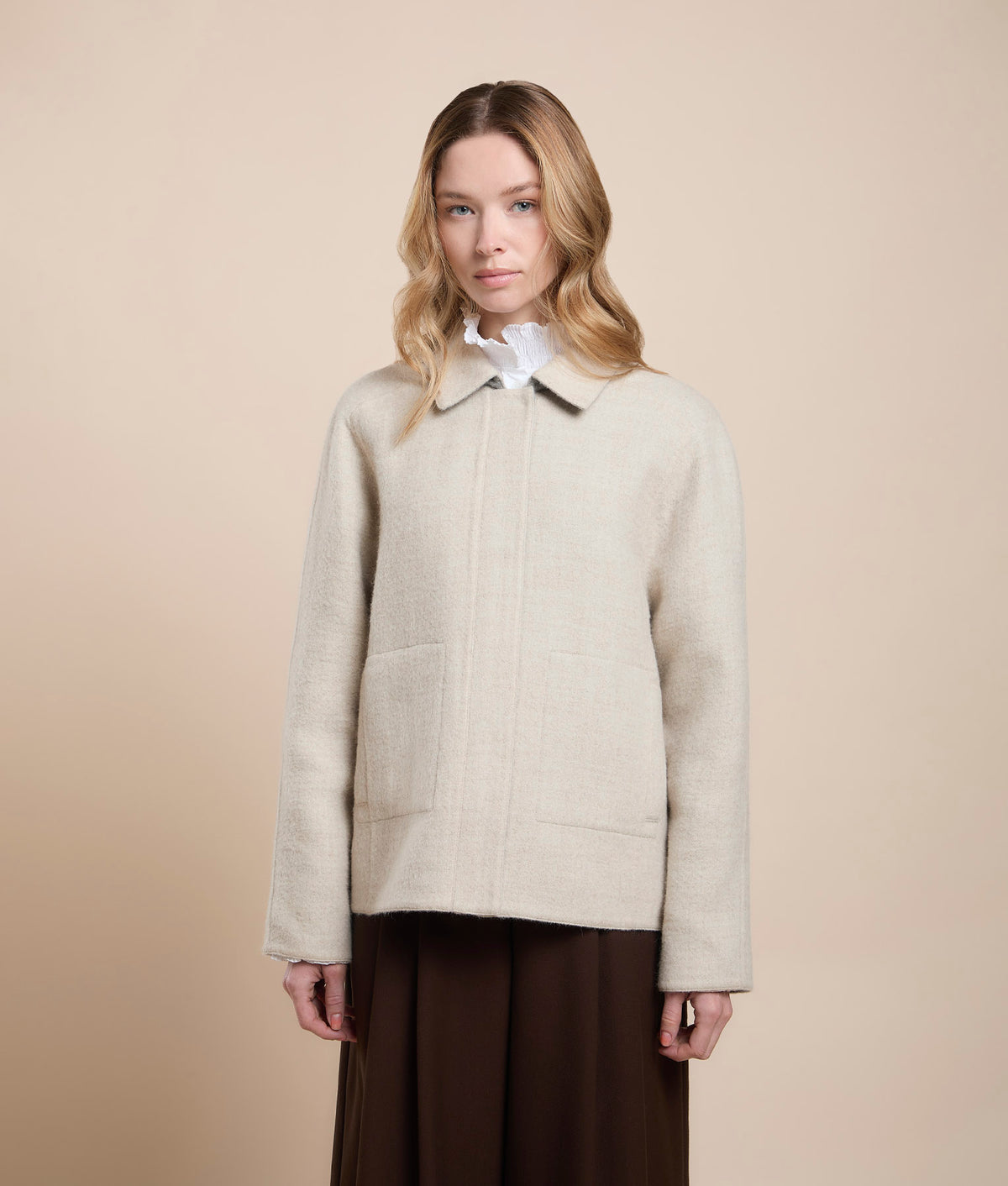 Reversible Short Coat with Pockets