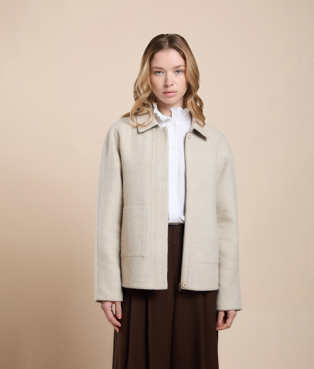 Reversible Short Coat with Pockets