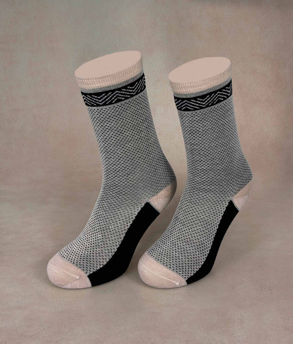 Textured Jacquard Women Socks — 21994w|c001 baby alpaca by Sol Alpaca