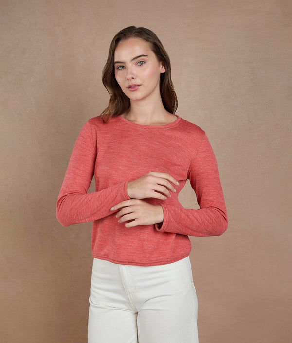 Peach Bloom and Living Coral Reversible Sweater — peach bloom & living coral alpaca by Sol Alpaca