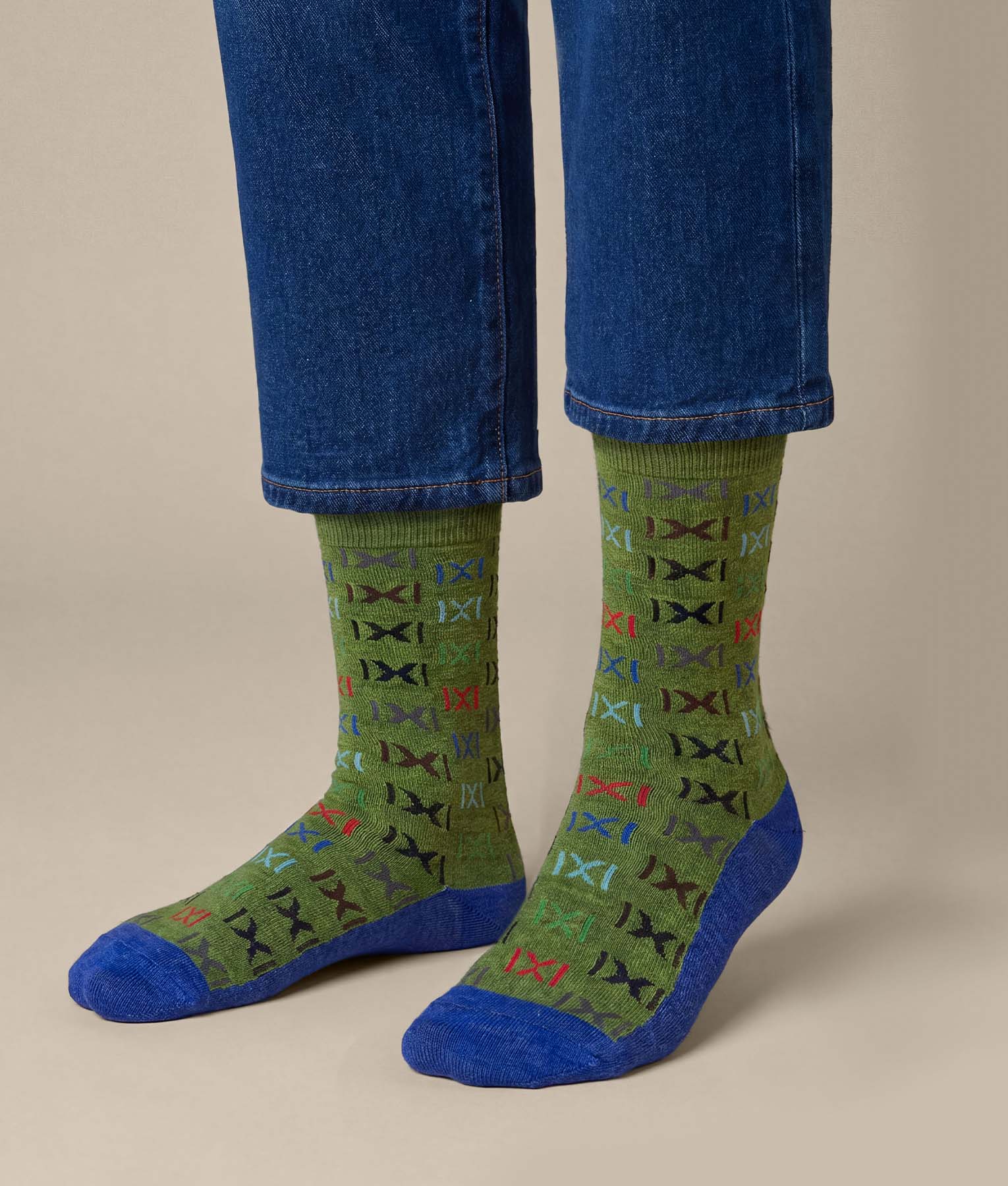 Men's Multi Coloured Crossed Socks