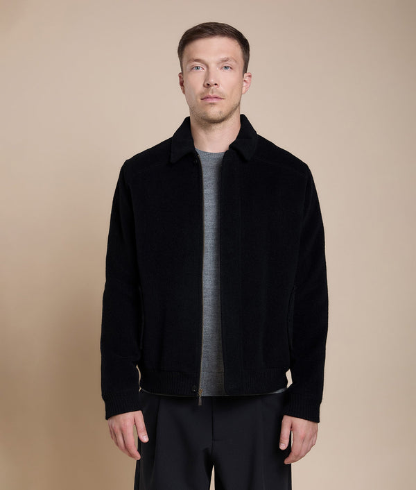 Men's Urban Short Jacket — Black Oyster — black oyster baby alpaca by Sol Alpaca