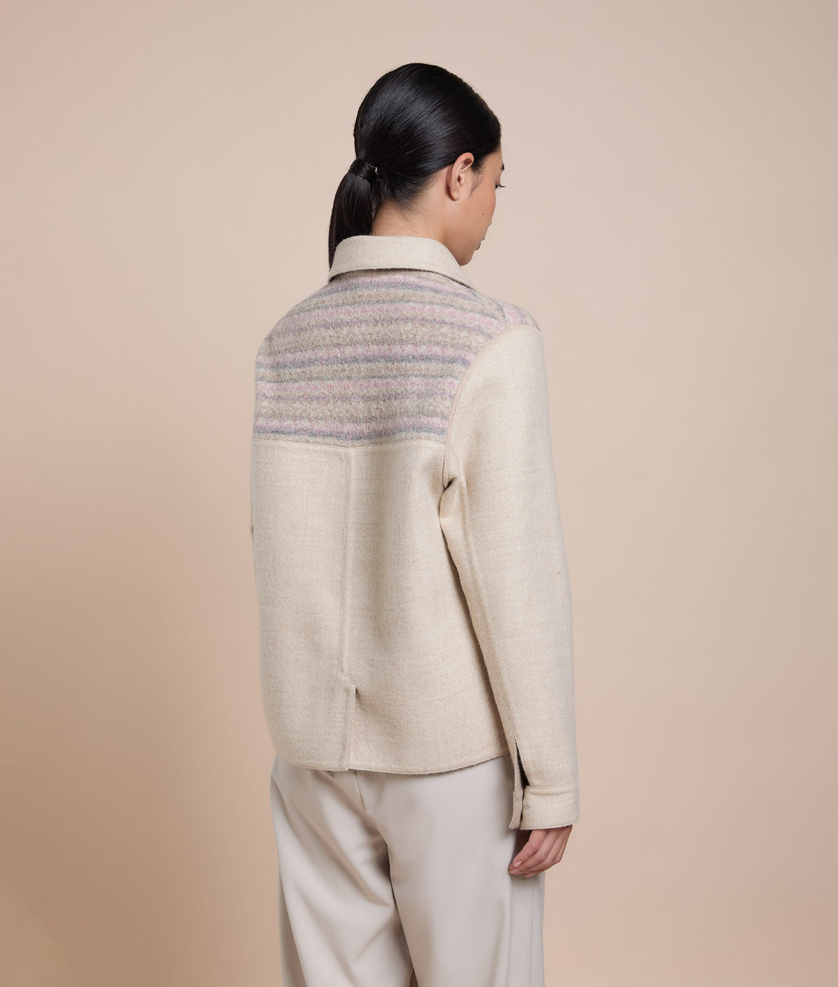 Reversible Short Coat with Knit Details