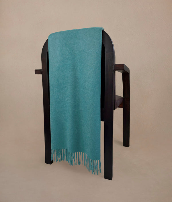 Classic Light Throw — Soft Aqua Green — soft aqua green baby alpaca by Sol Alpaca