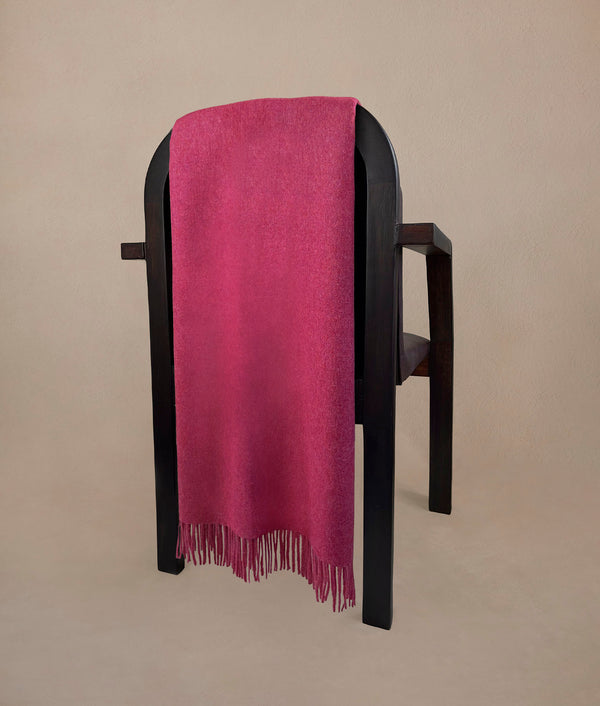 Classic Light Throw — Vivid Fuchsia — vivid fuchsia baby alpaca by Sol Alpaca