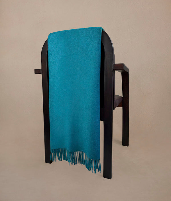 Classic Light Throw — Deep Turquoise — deep turquoise baby alpaca by Sol Alpaca