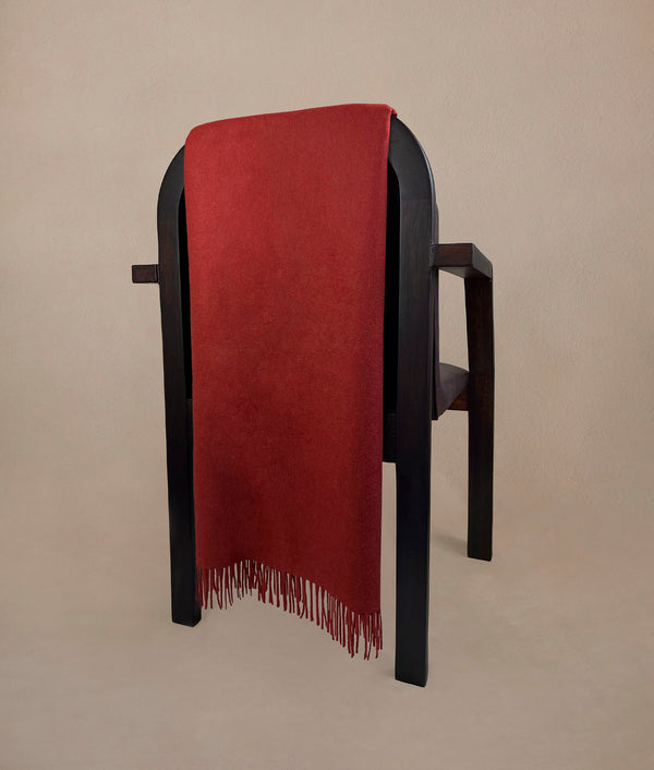 Classic Light Throw — Deep Brick Red — deep brick red baby alpaca by Sol Alpaca