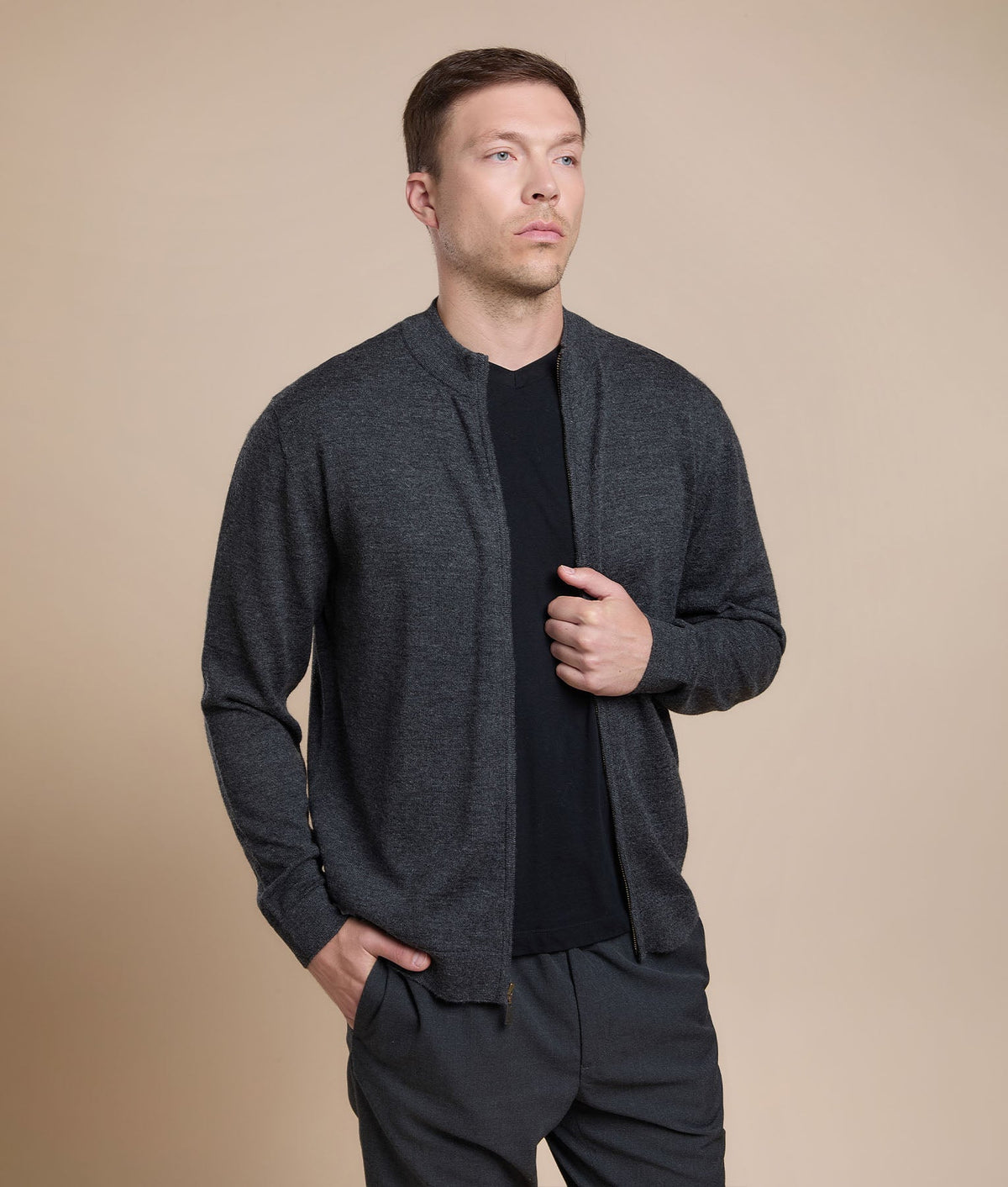 High-Neck Cardigan