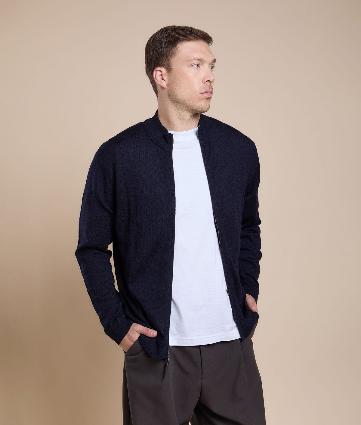 High-Neck Cardigan