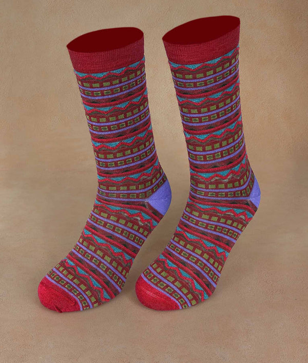 Stripes Jacquard Men Socks — B1901m/M1|c001 — b1901m/m1|c001 baby alpaca by Sol Alpaca