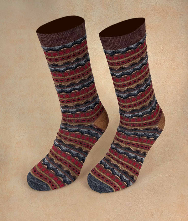 Stripes Jacquard Men Socks — B1901m/M1|c002 — b1901m/m1|c002 baby alpaca by Sol Alpaca