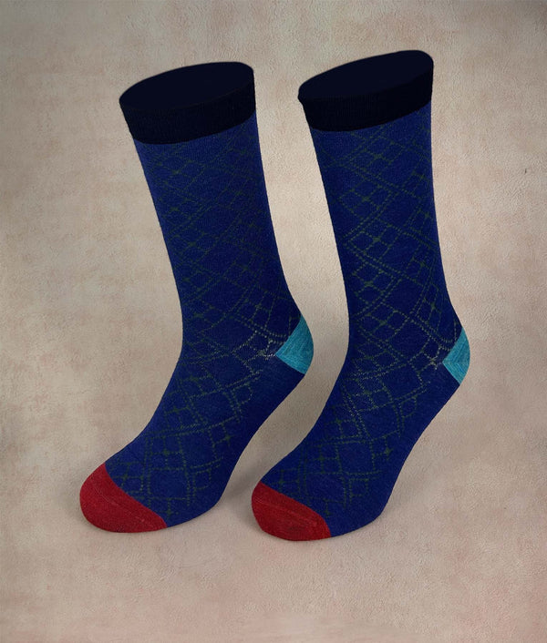 Bi Colour Jacquard Mens Socks — B1904m/M1|c001 — b1904m/m1|c001 baby alpaca by Sol Alpaca