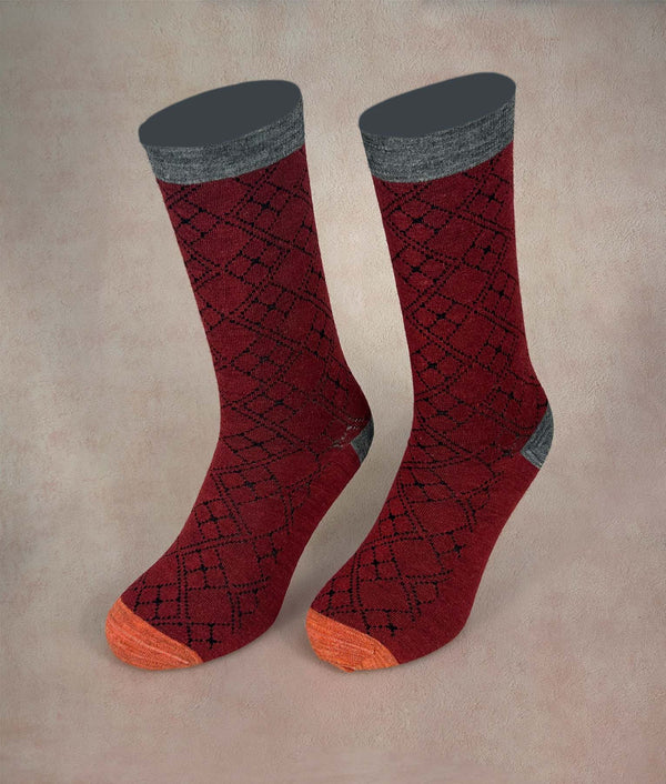 Bi Colour Jacquard Mens Socks — B1904m/M1|c002 — b1904m/m1|c002 baby alpaca by Sol Alpaca